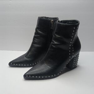 Elegant Black Studded Ankle Boots